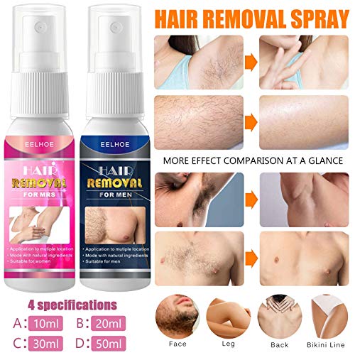 Spray de depilación de 10/22 ml para axilas, brazos y piernas, crema de depilación para la depilación rápida, espray depilatorio con textura de espuma suave, suave y fácil de usar