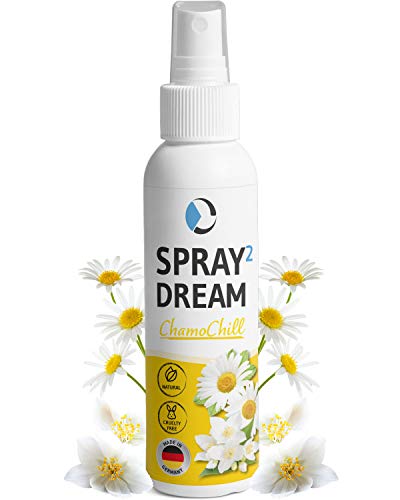 SPRAY2DREAM Chamochill Spray para conciliar el sueño | Spray para dormir con manzanilla romana y jazmín | Aromaterapia para relajarse por la noche | Pulverizador para la almohada - 100ml