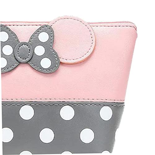 Sraeriot Dots Bolsa de Maquillaje de Cuero Historieta Arco Caja de cosmética Multifunción Multifunción Maquillaje Bolso de Maquillaje con Cremallera Bolsa de Aseo portátil para Mujeres Niño