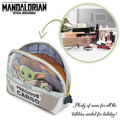 Star Wars Neceser Niño, Neceser Hombre Mujer Diseño Baby Yoda, Bolsa de Aseo Colegio Deporte Viajes, Merchandising Oficial Regalos Originales para Niños Adolescentes y Adultos