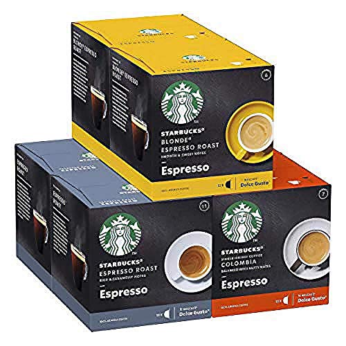 STARBUCKS Black Cup Paquete Variado De Nescafe Dolce Gusto Cápsulas De Café 6 X Caja De 12 Unidades