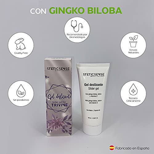 Stetic Sense | Gel Conductor con Ginkgo Biloba | Fabricado en España por Dermatólogos | Perfecto para Dispositivos de Tratamiento Antiarrugas, IPL, Laser, Cavitación y Radiofrecuencia.