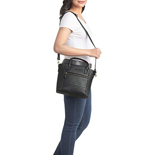 STILORD 'Meghan' Bolso Mujer Bandolera Piel Bolso Hombro para Mujeres Pequeño Elegante Bolsillo para la Fiesta de la Noche Bolsa en Cuero Genuino, Color:Negro