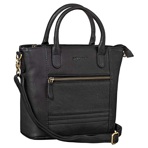 STILORD 'Meghan' Bolso Mujer Bandolera Piel Bolso Hombro para Mujeres Pequeño Elegante Bolsillo para la Fiesta de la Noche Bolsa en Cuero Genuino, Color:Negro