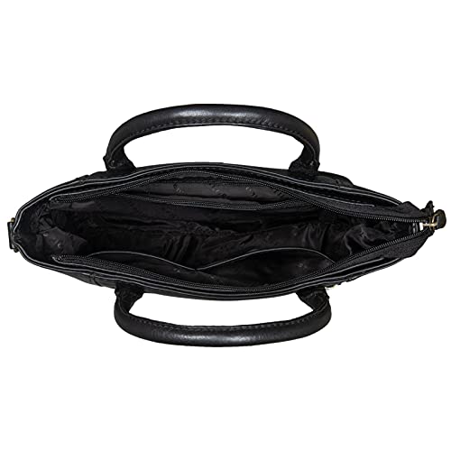 STILORD 'Meghan' Bolso Mujer Bandolera Piel Bolso Hombro para Mujeres Pequeño Elegante Bolsillo para la Fiesta de la Noche Bolsa en Cuero Genuino, Color:Negro