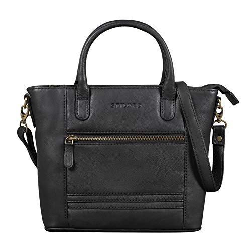 STILORD 'Meghan' Bolso Mujer Bandolera Piel Bolso Hombro para Mujeres Pequeño Elegante Bolsillo para la Fiesta de la Noche Bolsa en Cuero Genuino, Color:Negro