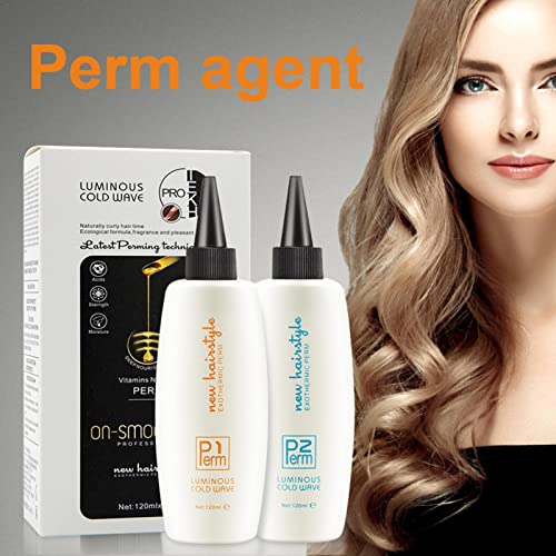 Storaffy Solución Permanente para el Cabello, Kit de Permanente para Mujeres, sin Fragancia, Suave e inofensivo, Kit de Permanente para el hogar para peluquería, Kit de Peinado para Hombres, Mujeres