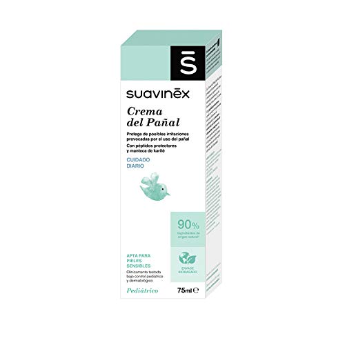 Suavinex Pack 2 x Crema Pañal para Bebés, Protege de Irritaciones Y Rojeces, Apta para Pieles Sensibles, 90% Ingredientes de Origen Natural, Verde, 2 x 75 Mililitros