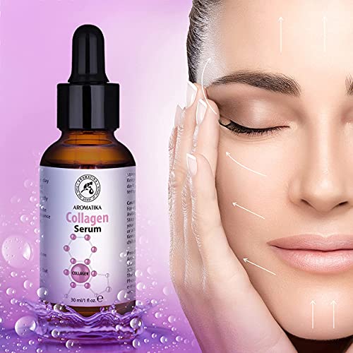 Suero de Colágeno para Cuidado del Rostro y del Cuerpo 30ml en Frasco de Vidrio con Colágeno Puro para Todo Tipo de Piel - Suero Antienvejecimiento - Suero Reforzante con Colágeno