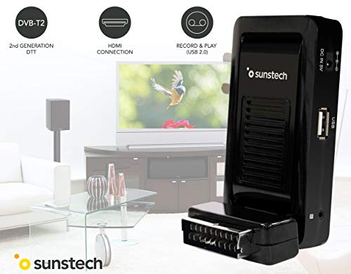 Sunstech DTBP700HD2BK, Mini Sintonizador, Negro