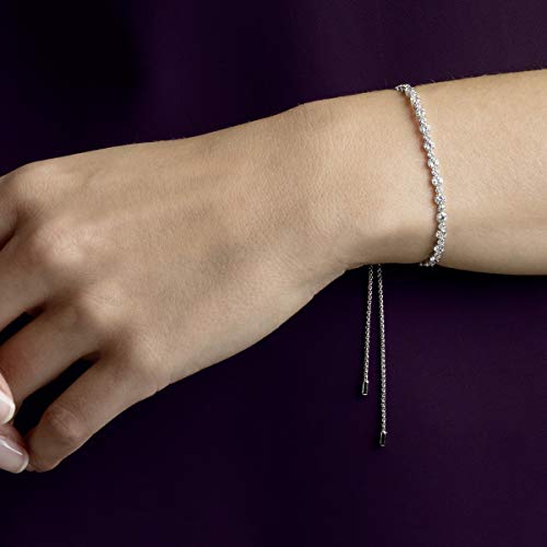 Swarovski Pulsera Subtle, blanco, Baño de Rodio