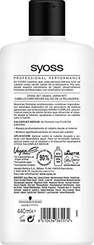 Syoss - Acondicionador para pelo dañado - SalonPlex - 6uds de 440Ml (2.640ml) – Repara en profundidad y reduce la rotura del cabello - Cabello como recién salido de la peluquería