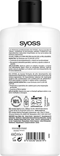 Syoss - Acondicionador para pelo encrespado y seco - Keratin - 6uds de 440Ml (2640ml) - Controla el encrespamiento y repara en profundidad - Cabello como recién salido de la peluquería