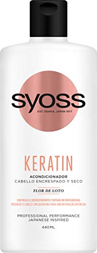 Syoss - Acondicionador para pelo encrespado y seco - Keratin - 6uds de 440Ml (2640ml) - Controla el encrespamiento y repara en profundidad - Cabello como recién salido de la peluquería