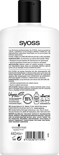 Syoss - Acondicionador para pelo normal o seco - Hidratación+ - 6uds de 440Ml (2.640ml) – Proporciona suavidad, movimiento y brillo – Cabello como recién salido de la peluquería