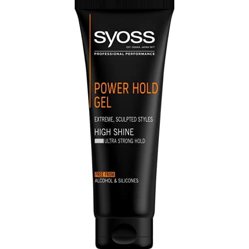 Syoss -Gel Power Hold, 6uds de 250ml (1.500ml), 48h de peinado bajo control, Efecto brillante, Sin siliconas, Cabello como recién salido de la peluquería