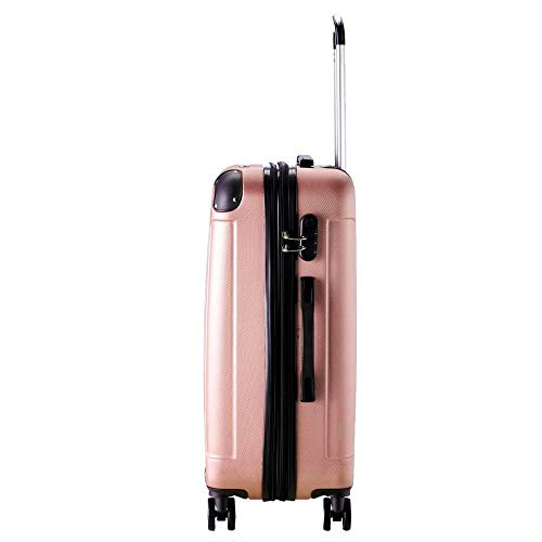 T-LoVendo TLVMA-ROSE GOLD Maleta Pequeña de Cabina Equipaje de Mano Trolley 4 Ruedas Viaje Semirígida Color Oro Rosa