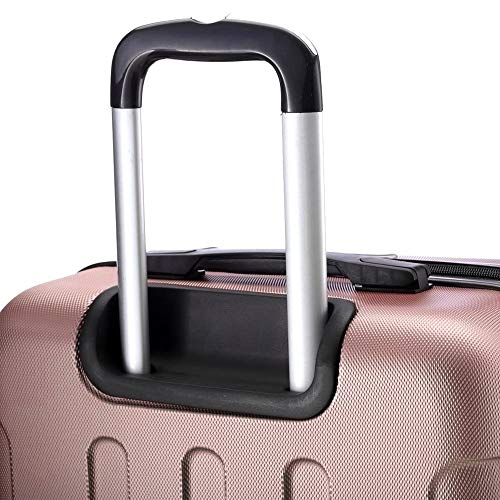 T-LoVendo TLVMA-ROSE GOLD Maleta Pequeña de Cabina Equipaje de Mano Trolley 4 Ruedas Viaje Semirígida Color Oro Rosa