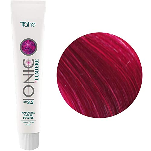 Tahe Ionic Lumière Mascarilla Capilar/Mascarilla de Color de PH de 3,5 Ácido, sin Parebenos. Altamente Nutriente e Hidratante, Violeta Rojo, 100 ml