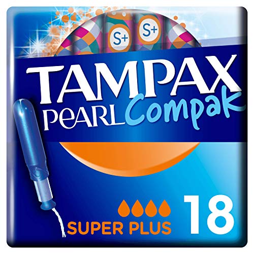 Tampax Compak Pearl Super Plus - Sellos con aplicador (18 unidades)