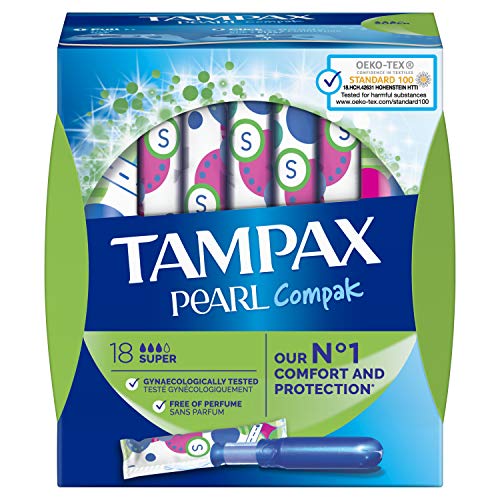 Tampax Compak Perla Súper tampones con aplicador X18 - juego de 3