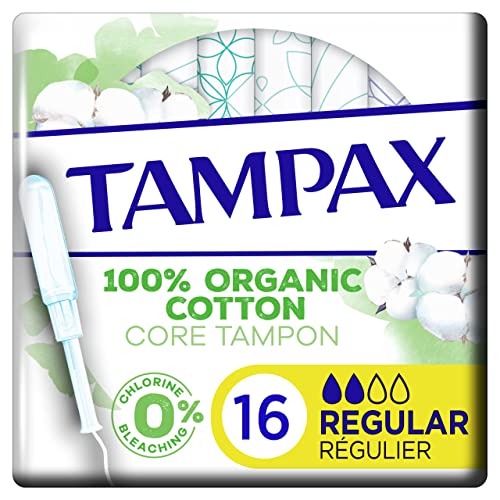 Tampax Cotton Protection regular con aplicador 16 X, tampones de algodón orgánico de Tampax