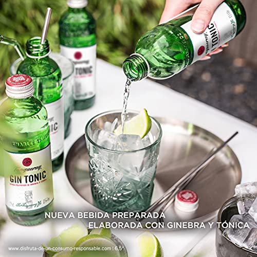 Tanqueray London Dry Gin Tonic - Pack de 12 botellas de 275ml, bebida preparada de ginebra y tónica