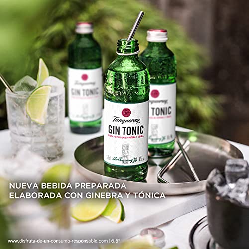 Tanqueray London Dry Gin Tonic - Pack de 12 botellas de 275ml, bebida preparada de ginebra y tónica