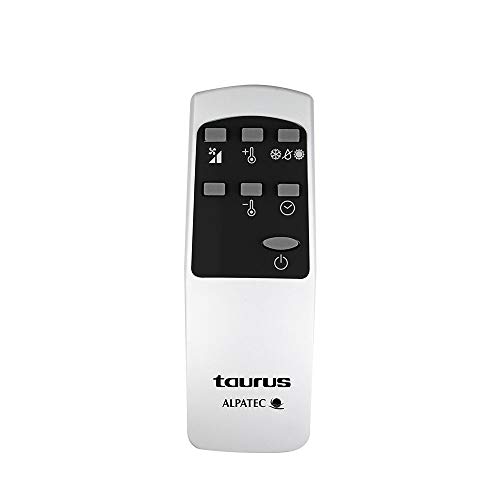 Taurus AC 2600 KT - Aire acondicionado portátil 3 en 1 (frío, deshumidificador y ventilador, silencioso, temporizador, control remoto, kit ventana, ruedas, compacto, 1050 W) blanco