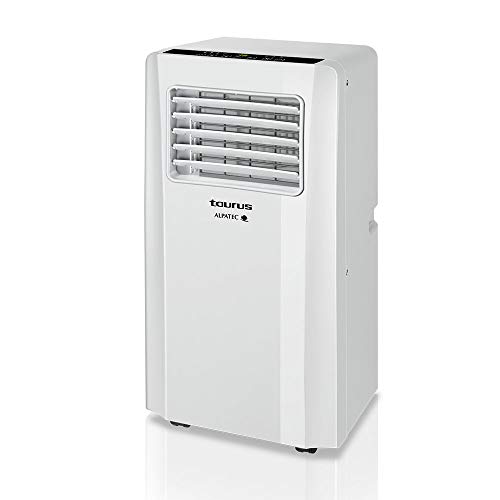 Taurus AC 2600 KT - Aire acondicionado portátil 3 en 1 (frío, deshumidificador y ventilador, silencioso, temporizador, control remoto, kit ventana, ruedas, compacto, 1050 W) blanco