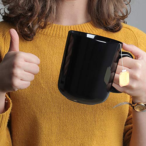 Taza de café de cerámica negra para té, leche, agua, zumo de cacao