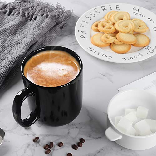 Taza de café de cerámica negra para té, leche, agua, zumo de cacao