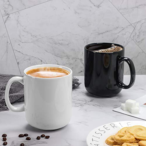 Taza de café de porcelana blanca de 20 onzas, taza de café para té, leche, agua, zumo de cacao