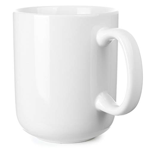 Taza de café de porcelana blanca de 20 onzas, taza de café para té, leche, agua, zumo de cacao