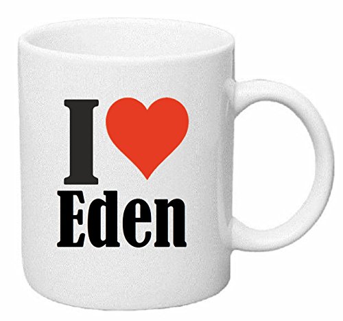 taza para café I Love Eden Cerámica Altura 9.5 cm diámetro de 8 cm de Blanco