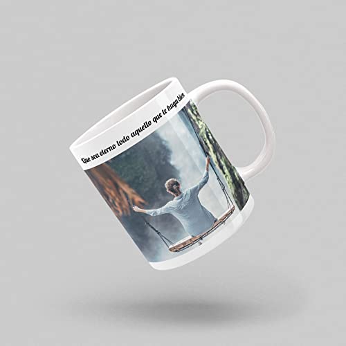 Tazas personalizadas con tu Foto y texto, Compra solidaria, Personaliza Tu taza con tu propio diseño, Personaliza tu taza con la imagen y el texto que más te guste