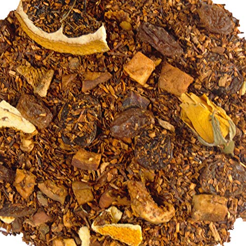 Té Rooibos Tarta de Manzana. Mezcla. Manzana (12%), naranja, canela, limón, vainilla, uva pasa, membrillo. Antioxidante (100 Gr)