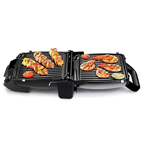 Tefal Ultracompact GC3050 - Grill Barbacoa 2000 W, 3 modos de cocción con termostato regulable, bandejas extraíbles y desmontables para limpieza fácil, función sandwichera, grill o barbacoa