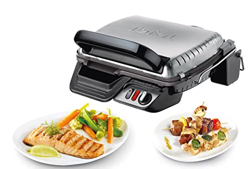 Tefal Ultracompact GC3050 - Grill Barbacoa 2000 W, 3 modos de cocción con termostato regulable, bandejas extraíbles y desmontables para limpieza fácil, función sandwichera, grill o barbacoa