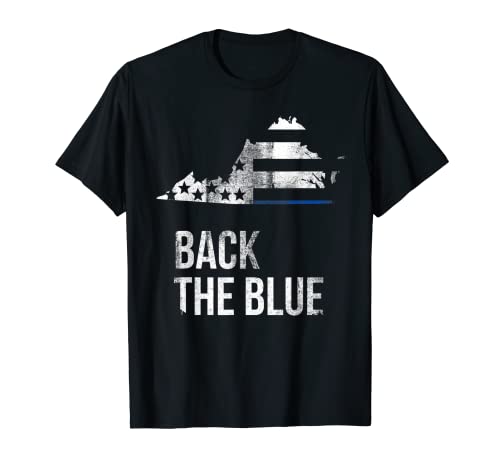 Thin Blue Line Virginia Back The Blue American Flag Regalo Camiseta