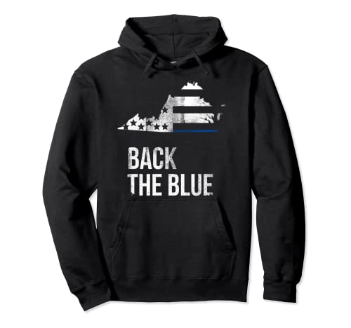 Thin Blue Line Virginia Back The Blue American Flag Regalo Sudadera con Capucha