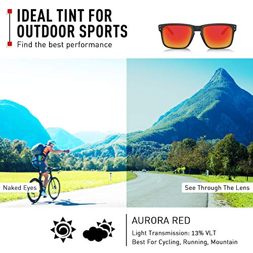 ThunderClap Lentes de repuesto polarizadas para gafas de sol Arnette Cheat Sheet AN4166, Aurora Red - Polarizado, Talla única