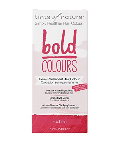 Tints of Nature Fucsia intenso, Tinte semipermanente y natural de cabello, vegano, Sin amoníaco, PPD, parabenos, silicona ni sulfatos, 1 paquete