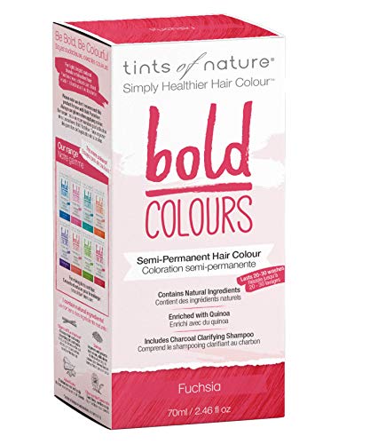 Tints of Nature Fucsia intenso, Tinte semipermanente y natural de cabello, vegano, Sin amoníaco, PPD, parabenos, silicona ni sulfatos, 1 paquete