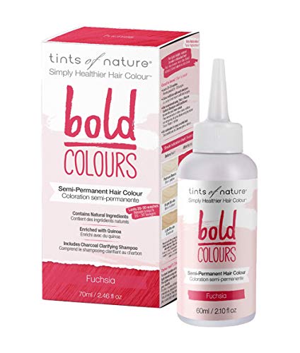 Tints of Nature Fucsia intenso, Tinte semipermanente y natural de cabello, vegano, Sin amoníaco, PPD, parabenos, silicona ni sulfatos, 1 paquete