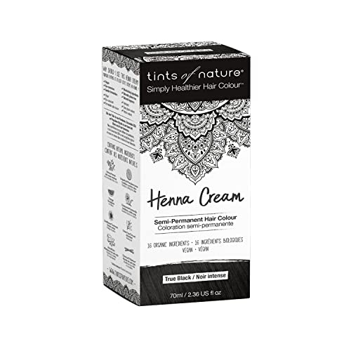 Tints of Nature, Tinte semipermanente de cabello en crema con henna - Negro, 95% natural, vegano y libre de crueldad animal, 1 paquete