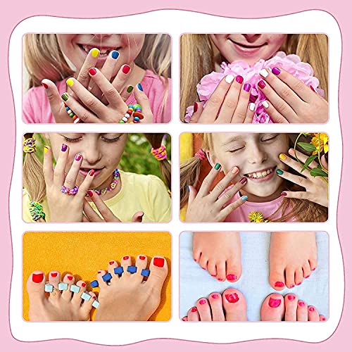 TOMICCA Kit de manicura para niños, Rainbow Candy Colors no tóxicos, Esmalte de uñas natural seguro sin olor lavable, juego de esmalte de uñas de secado rápido, juguetes para niños, Regalos para niñas