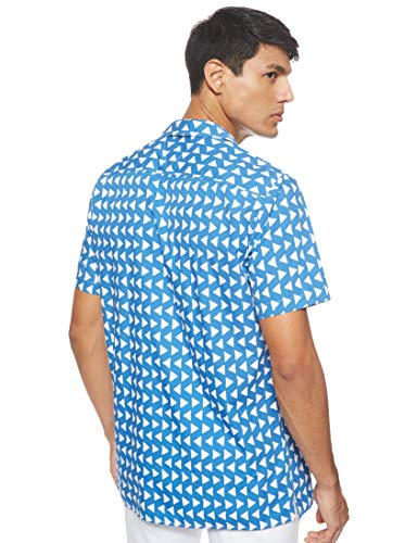 Tommy Hilfiger Bold Geo Print Shirt S/s Sudadera, Multicolor (Maritime Blue/Bright WHITE903), X-Small para Hombre