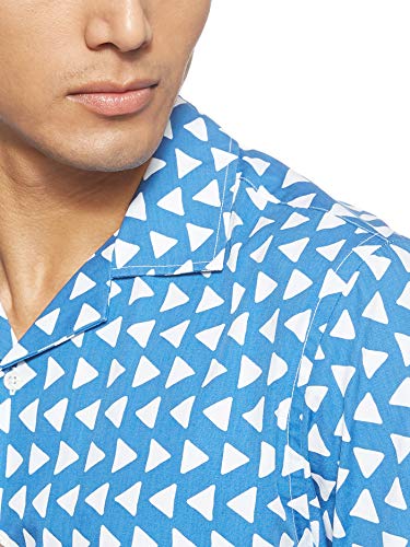 Tommy Hilfiger Bold Geo Print Shirt S/s Sudadera, Multicolor (Maritime Blue/Bright WHITE903), X-Small para Hombre