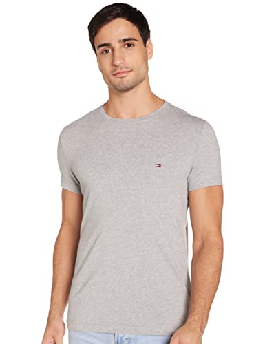 Tommy Hilfiger Core Stretch Slim Cneck tee Camiseta, Gris (Cloud Htr 501), M para Hombre